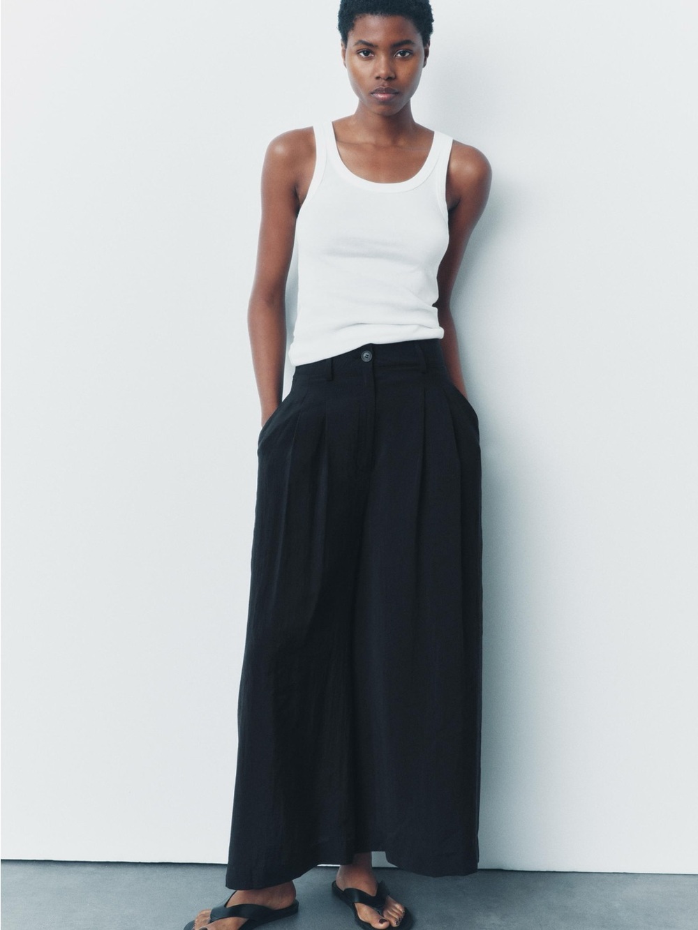 Zara Pleated Wide-Leg Pant